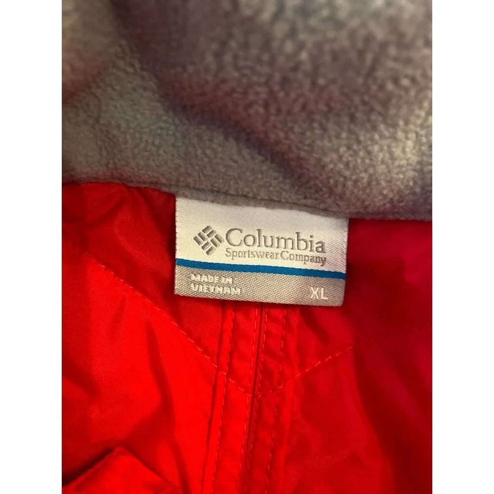 Columbia Vest Women Full Zip Pink Orange Quilted Sz XL Outside/Inside‎ Pockets